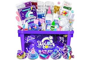 HERMORRYSS Slime per Bambini, Kit Slime Fluffy Fai da te 6 7 8 9 10 11 12 Anni Femmina, Giochi Bambina Galaxy Slime Fluffy, Slime Kit Lavoretti Creativi per Bambini Unicorno Regalo (Unicorno)