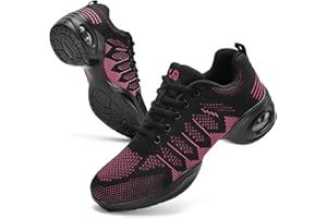 Tlone Dance Shoes for Women Jazz Shoes Women Dance Sneakers Breathable Air Cushion Split Sole Walking Dance Shoes Platform Shoe