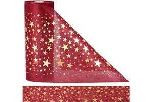 Anstore Bieżnik na stół z włókniny, burgundowy, 23 cm x 30 m, dekoracyjny obrus, elegancka dekoracja stołu na urodziny i wesela, kolorowa dekoracja, 100% poliester