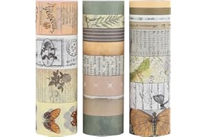 LGEGE 20 rotoli di nastro Washi Tape Backyard, 5/10/15/20/25 mm di larghezza, farfalla, modello di pianta, decorazione giapponese del nastro di mascheratura per scrapbook, Bullet Journal (4m)