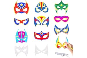 TOPWAYS Lot de 12 masques d'animaux colorés pour enfants à faire soi-même - Pour fête d'anniversaire, Halloween, déguisement d'animaux