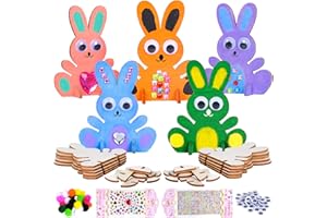 Herefun Hasen aus Holz zum Bemalen, 20 Stück Ostern Holz zum Malen, DIY Osterhase Deko, Osterhase Kinder Bastelsets, Osterhasen Deko Holz für Kinder Ostereier Osterhase