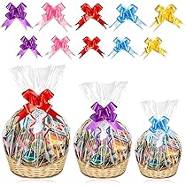 Set 12 Cestini Regalo In Plastica - Con Sacchetti E Fiocchi - Per Matrimoni, Compleanni E Fai Da Te - Foto 2