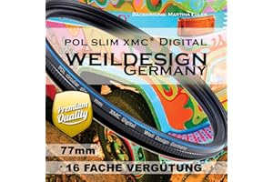 Polfilter Pol 77mm Circular Slim xmc digital weildesign Germany * Kräftigere Farben Frontgewinde 16 Fach vergütet Filterbox (Polarisationsfilter 77mm)