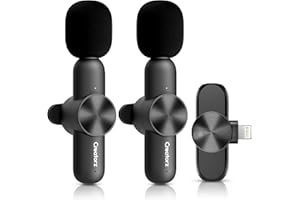 Creatorz® Lavalier Mikrofon Wireless für iPhone iPad - Plug & Play Microphone Rauschunterdrückung - Kabelloses Ansteckmikrofon für YouTube, Streaming, TikTok, Vlog, Video【Deutsche Marke】