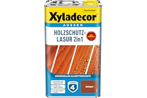 Xyladecor Holzschutz-Lasur 2in1, Universeller Allwetter-Schutz – Der Klassiker, Mahagoni, 2,5 l
