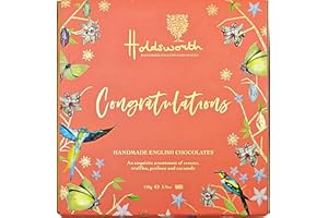 Holdsworth Chocolates Occasions Collection - Congratulations Gift Box Filled with Assorted Milk, Dark and White Chocolate Handmade Truffles - 110g
