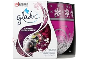 Glade Duftkerze mit Dekorfolie, Duft Radiant Fresh Berries, mit ätherischen Ölen angereichert, 6er Pack (6 x 120 g), 73