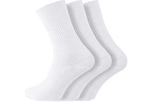 Socksmad® Men's Non Elastic 100% Cotton Soft Top Diabetic Friendly Socks Smooth Toe Seam 3 Pair UK 6-11