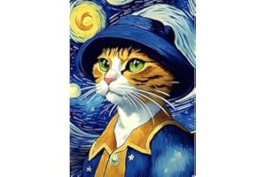 Bowetile 5D Cielo Stellato DIY Diamond Painting Kit Completo, Kit Completo Gatto Diamond Painting Per Adulti, Notte Stellata Diamant Painting Per Adulti, Decorazioni Per Casa 30x40 cm