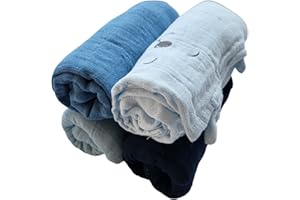 PIPPI MADE WITH LOVE Pippi Mulltücher 4er Pack Spucktücher Biobaumwolle ORGANIC (skyblue/blue)