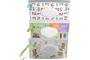 RGZD Sacchetti Riutilizzabili per Salviettine Umidificate per Neonati - Porta Salviette da Borsa per Bambini, 3 Pezzi