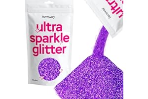 Hemway Ultra Sparkle Glitter Purple 100g / 0.35oz Multi-Purpose Epoxy Resin Arts & Crafts Cosmetic Safe Body Hair Face Nail Weddings Art Beauty Tumblers Flowers Powder Dust Premium