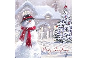 Eurowrap Pack of 12 Assorted Christmas Cards Xmas Traditional Snowman and Robin, 2 Designs Merry Christmas and Christmas Wishes Eco Friendly Packaging 100% Recyclable