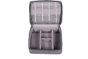 ACOPTON Electronic Organizer, Portable Travel Organizer Bag, Waterproof Electronics Accessories Storage Cases for iPad, Cables, Chargers, Hard Drive, Power Bank, Game Cards (Gray)
