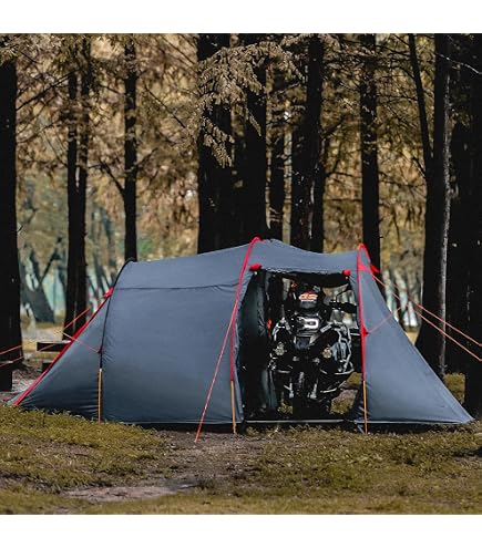 Khyam Biker Plus Special Edition Quick Pitch 3 Man Tent – Rapidex Instant Pop Up System, Waterproof 5000mm HH, Sewn-In Groundsheet, Extended Porch Storage, Festival & Motorcycle Camping Tent Sports