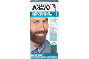 Just For Men Formule, Brun Pâle Moyen, Coloration Moustache Et Barbe Homme, Élimine Les Poils Blancs Pour Un Résultat Plus Épais, Avec Un Pinceau Applicateur, Rapide Et Facile, M30