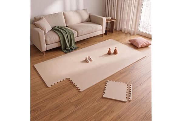 LittleTom 18 stycken babygolvmattor från den första månaden - 30 x 30 cm EVA-skumplattor med kanter - lekyta för uppvaknande