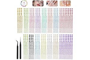 NOA HOME DECO Glitzersteine Gesicht Selbstklebende Glitzersteine 3300 Stück Acryl Glitzersteine Selbstklebend Glitzersteine zum Basteln für Gesichts-Make-Up Fingernagel Dekorationen Festival Zubehör mit 2 Pinzette