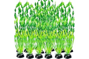 VIBURY Aquarium Decoration Vert Plante, 18pcs Terrarium Plante Décoration pour Aquarium Poissons