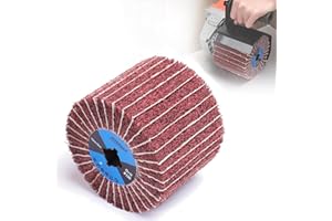 MOGRQAP Rodillo de lijado, cepillo de grano 120, con papel de lija, rodillos de lija para máquina de rasado, cepilladora, madera, metal, pulido de superficies
