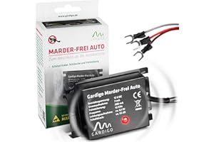 ‎GARDIGO Gardigo® Marder-Frei Auto I Marderschreck Auto | 25 Jahre Erfahrung Ultraschall Marderabwehr | Anschluss an 12V Autobatterie I Marderschutz für Auto | Abwehr gegen Marder KFZ, Marder vertreiben
