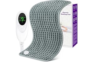 SKYAYA Electric Heat Pad Heating Pad for Back Pain Relief, Fast Heated Pad Electric Small Heated Blanket with 9 Heat and 4 Timer Settings, Heated Mattress Pad Auto Shut Off and Machine Washable, 30 x 60 cm