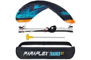 Wolkenstürmer® Paraflex Trainer - Tappetino per lo sterzo 3 l 2.3 (turchese) - Aquilone pronto a volare 230 cm con barra di allenamento - Kite & Windtrainer