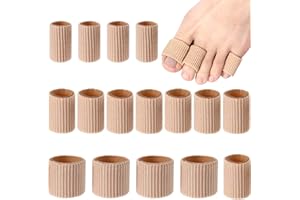 Blulu 16 Stück Zehenkissenhülsen aus weichem Gel für Hühneraugen, Blasen, Schwielen, Zehen und Finger (braun)