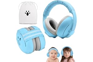 YINGERTOOL Ochronnik uszu 2 w 1 dla niemowląt i małych dzieci do 4 lat, redukcja szumów, regulowane nauszniki, wygodne słuchawki dziecięce podczas fajerwerków, koncertu, kina