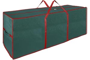 SUL Christmas tree Decorations Storage Bag, Xmas tree Storage Bags with Zip Carry Handles, Xmas wrap Bauble Storage Bag, Decorations Bag Tree Christmas Accessories (Green)