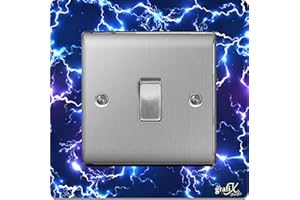 the sticker studio ltd Single Light Switch/Socket Surround Acrylic Finger Plate Blue Electric sr4