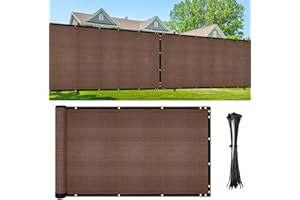 UIRWAY Schermo di privacy per recinzione 1,22m x 15,24m Copertura ombreggiante commerciale pesante con occhielli in ottone Perfetto per il cortile esterno (Marrone)