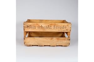 Palatina Werkstatt - Vecchia robusta scatola di vino del Palatinato – con scritta originale e stampa (1 scatola)