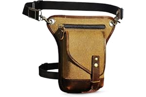 Handadsume Tela Resistente All'acqua + Vera Pelle Moto Equitazione Travel Coscia Borsa per Gambe Marsupio in Vita Per Gli Uomini Donne FB2141
