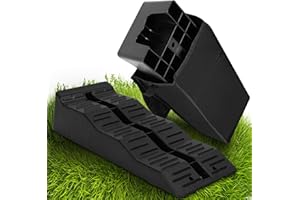 ITEFDTUTNE Auffahrkeile für Wohnwagen – Set mit 2 robusten Unterlegkeilen Wohnmobilausstattung, maximale Griffigkeit, maximale Tragfähigkeit 13,5 Tonnen Unterlegkeile für Wohnwagen, Wohnmobile und Anhänger, Unte