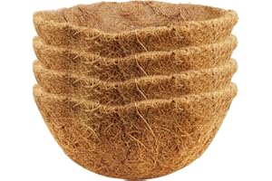 HILEYU Kokoseinlage Runde Kokosfaser Liner Outdoor Pflanzen Liner Hängende Korb Liner Ersatz vorgeformte Ersatz Korb geformte Liner kokoseinsatz für blumenampel für Gartenblumen Gemüse 12 Inch 4 Pack