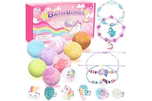 Tacobear 8pcs Boule de Bain Enfant avec Bijoux Moussant Bombe de Bain Coffret Cadeau avec Parfums de Fruits Boules Effervescente avec Surprise Anniversaire Noël Cadeau pour Femmes Enfants Filles