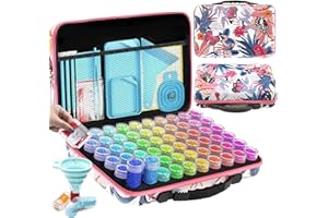 ARTDOT Diamond Painting Accesorios, 60 Ranuras Diamond Painting Kit Completo, Contenedores de Almacenamiento con para Pintura Diamante 5D, Joyas, Semillas, Anillo(Patrón de Mariposa)