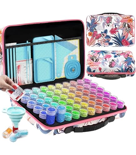 Boîte De Rangement ARTDOT 45 Pots Pour Diamond Painting - Avec Étiquettes Et Base En Mousse - Organisation Perles Et Accessoires
