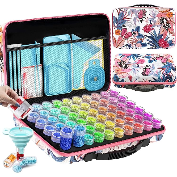 Boîte Rangement Diamond Painting - 54 Compartiments - Matériau EVA - Portable Et Transparente - Pour Perles Et Accessoires