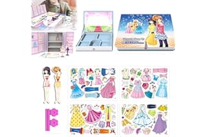 DEYROS Magnetic Princess Dress Up Paper Doll, 2024 Magnetic Dress Up Baby, Magnetic Princess Dress Up Baby Paper Dolls for Girls, Magnetic Dress Up Dolls (C)