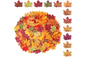 Hywean Homd 600 Piezas Piezas Decoracion Otoño, Plantas Artificiales Decorativas Incluye 12 Colores para Decorar En Halloween Y Fiestas (8cm)