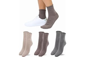 LEON D'ORO Calzini Donna senza elastico, Calze Donna Caldo Cotone 3/6 Paia Calzino Corto Moda Made in Italy