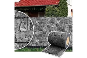 Plantiflex Sichtschutz Rolle 35m Blickdicht PVC Zaunfolie Windschutz für Doppelstabmatten Zaun (Stein-Anthrazit)