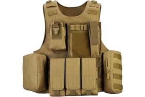 HUNTVP Chaleco Táctico Militar al Aire Libre Ajustable para Caza Airsoft Paintball CS Excursión Senderismo