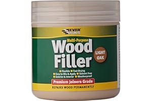 EVERBUILD Wielofunkcyjny wypełniacz do drewna klasy premium - Wypełnienie małych niedoskonałości w drewnie - 250 ml - lekki dąb
