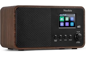 Audizio Avio - Kompaktes DAB Plus Radio mit Bluetooth, Digitalradio, FM & UKW, AUX, 30W Lautsprecher, 40 Speicherplätze, Küchenradio mit Display, Radiowecker mit Sleeptimer, Auto-Suchlauf - Schwarz