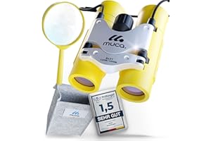 Fernglas für Kinder ab 4 Jahre – Inkl. Lupe & Tasche als Outdoor Forscherset für Kinder & Jugendliche – muca Kinder Fernglas mit 8x21 Zoom, Ostergeschenke & Einschulung