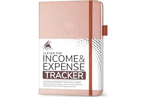 Clever Fox Income & Expense Tracker – Accounting & Bookkeeping Ledger Book for Small Business – 1-Year Record Notebook, A5 (Rose Gold)
